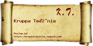 Kruppa Teónia névjegykártya